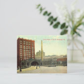 Station van de Unie, Pittsburgh PA 1910  Briefkaart (Staand voorkant)