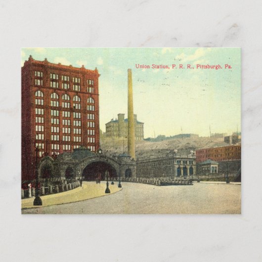 Station van de Unie, Pittsburgh PA 1910  Briefkaart (Voorkant)