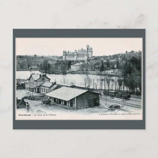 station van Pierrefonds Oise Castle Briefkaart (Voorkant)