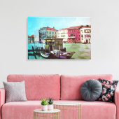 Station Vaporetto in Venetië Canvas Afdruk (Insitu (Woonkamer))
