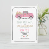 Station via Baby shower  roze vrachtwagen Kaart (Staand voorkant)