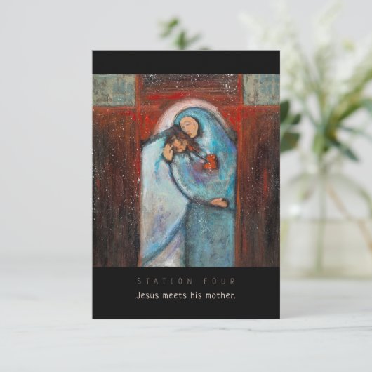 Station vier: Jezus ontmoet moeder Kaart (Staand voorkant)