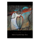 Station Vijf, Simon van Cyrene helpt, Prayer Kaart (Voorkant)