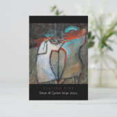 Station Vijf, Simon van Cyrene helpt, Prayer Kaart (Staand voorkant)