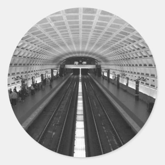 Station Washington DC Train Ronde Sticker (Voorkant)