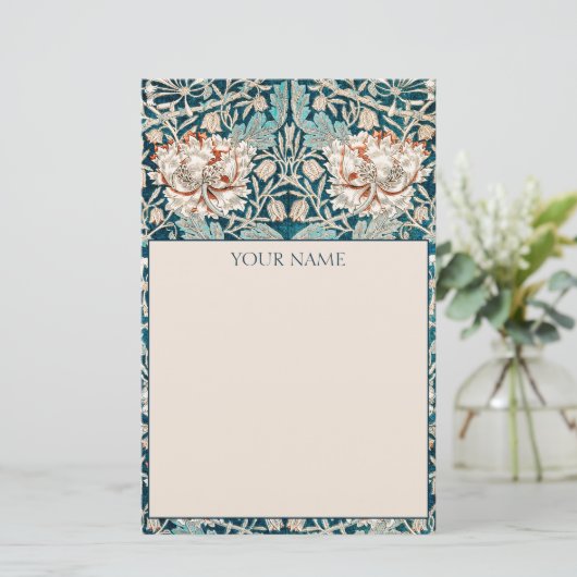 STATION : WILLIAM MORRIS : HONEYSUCKLE BRIEFPAPIER (Staand voorkant)