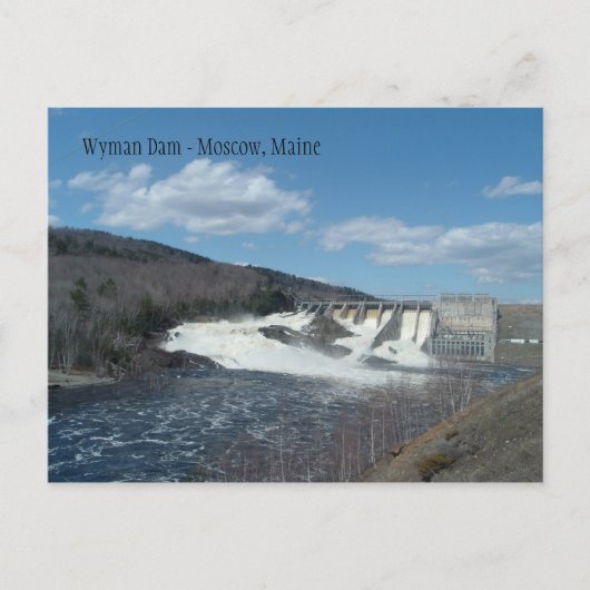 Station Wyman Dam Hydro, Moskou, Maine Briefkaart (Voorkant)