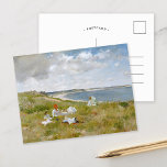 stationair draaien | William Merritt Chase Briefkaart<br><div class="desc">Stationair werk (circa 1894) | William Merritt Chase's Idle Hours legt een sereen impressionistisch landschap vast, waarin vrouwen en kinderen ontspannen in het gras aan de kust rusten. De zachte pastelkleuren roepen een gevoel van rust op, met zachte penseelstreken die de scène tot leven brengen. De figuren mengen zich harmonieus...</div>