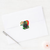 Stationair draaiende dag ronde sticker (Envelop)