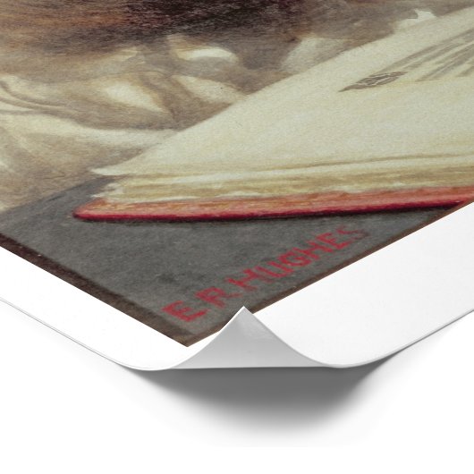 Stationair draaiende scheuren (w/c op papier) poster (Hoek)