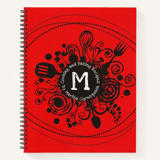 Stationair gepersonaliseerd recept kookboek notitieboek (Voorkant)