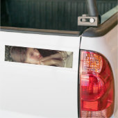 Stationair tranen (mooie vrouw in tranen) bumpersticker (Op Truck)