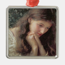 Stationair tranen (mooie vrouw in tranen) metalen ornament