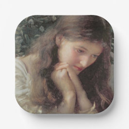 Stationair tranen (mooie vrouw in tranen) papieren bordje