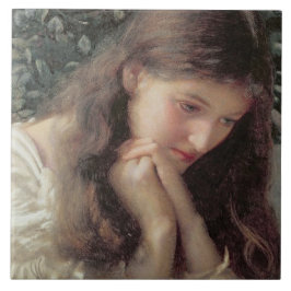 Stationair tranen (mooie vrouw in tranen) tegeltje