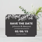 Stationaire bladeren save the date (Staand voorkant)