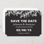 Stationaire bladeren save the date (Voorkant / Achterkant)