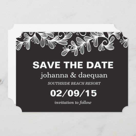 Stationaire bladeren save the date (Voorkant / Achterkant)