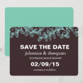Stationaire bladeren save the date (Voorkant / Achterkant)