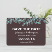 Stationaire bladeren save the date (Staand voorkant)