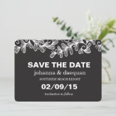 Stationaire bladeren save the date (Staand voorkant)