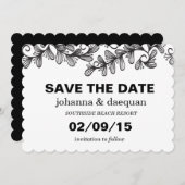 Stationaire bladeren save the date (Voorkant / Achterkant)