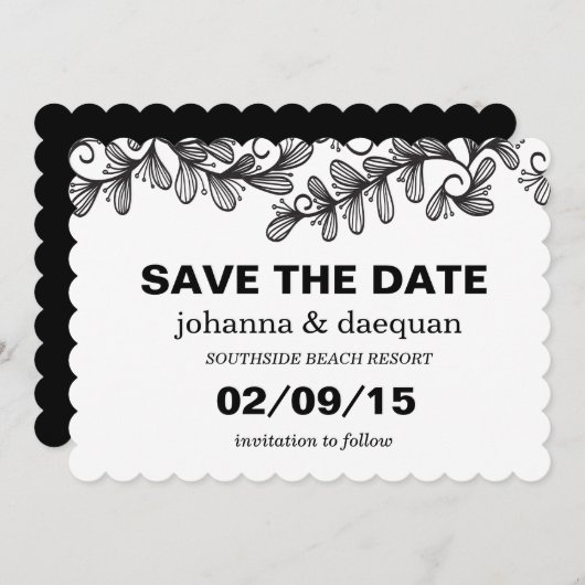 Stationaire bladeren save the date (Voorkant / Achterkant)