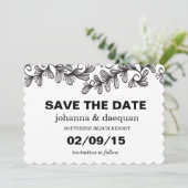 Stationaire bladeren save the date (Staand voorkant)