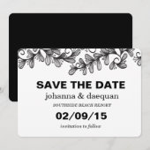 Stationaire bladeren save the date (Voorkant / Achterkant)