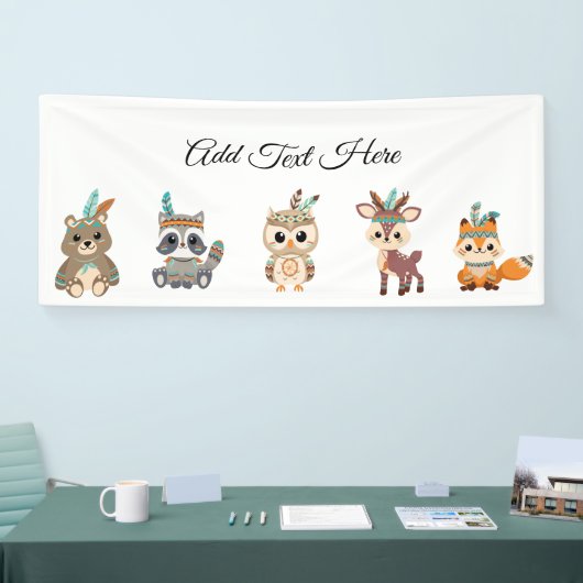 Stationaire boomstammen Verjaardanner Spandoek (Beurs)