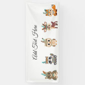 Stationaire boomstammen Verjaardanner Spandoek (Verticaal)