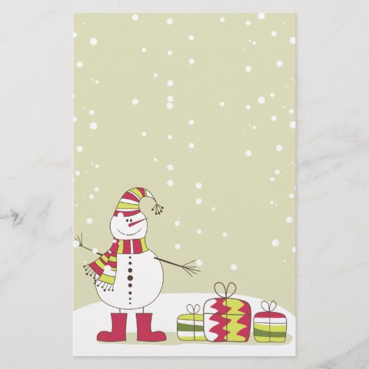 Stationaire Cartoon Snowman en Cadeaus Briefpapier (Voorkant)