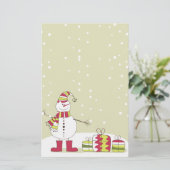 Stationaire Cartoon Snowman en Cadeaus Briefpapier (Staand voorkant)