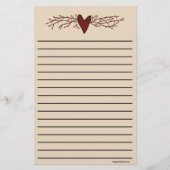 Stationaire hartdikke linie briefpapier (Voorkant)