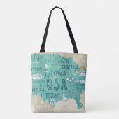 Stationaire kaart van de VS Tote Bag (Achterkant)