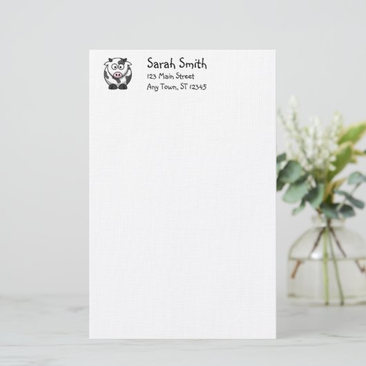 Stationaire Koe Briefpapier (Staand voorkant)