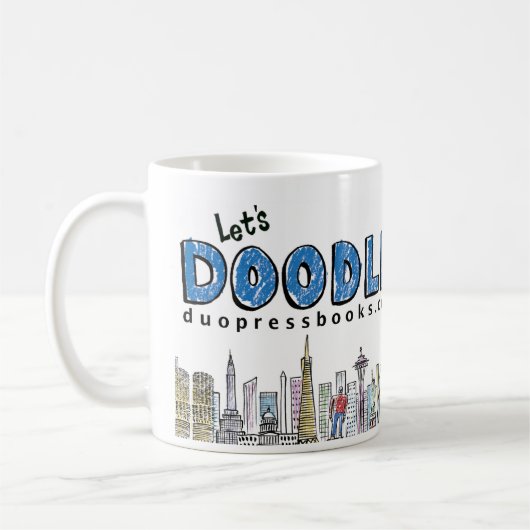 Stationaire mok: Blauw en Sinaasappel Koffiemok (Links)