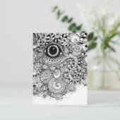 Stationaire tekening met oog briefkaart (Staand voorkant)