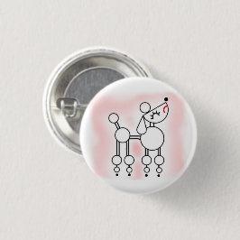 Stationaire vector, witte Speelgoed poodle roze ba Ronde Button 3,2 Cm