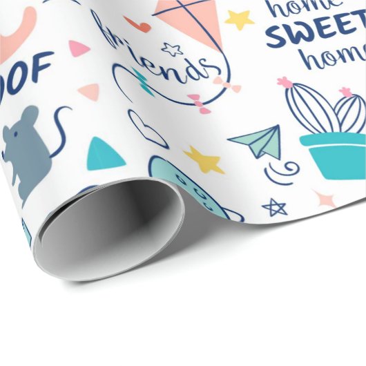 Stationele dieren cadeaupapier (Rol Hoek)