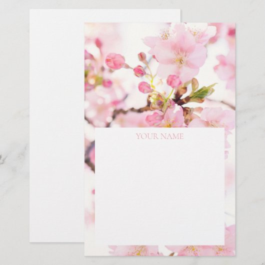 STATIONEREN : CHERRY BLOSSOM BRANCH BRIEFPAPIER (Voorkant / Achterkant)