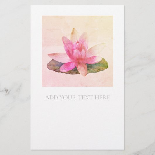 STATIONERIE : PINK LOTUS BRIEFPAPIER (Voorkant)