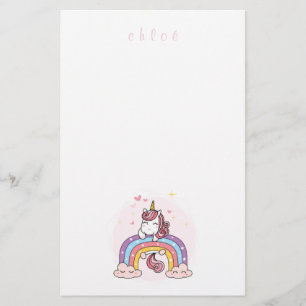 STATIONERIE VAN KINDEREN : UNICORN OP EEN RAINBOW BRIEFPAPIER