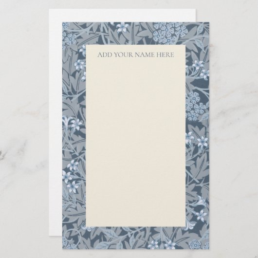 STATIONERIJ VAN WILLIAM MORRIS "JASMINE" PATROON BRIEFPAPIER (Voorkant / Achterkant)