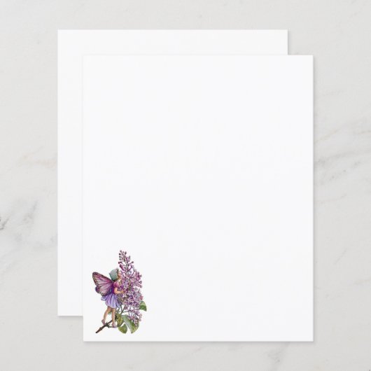 Stationery and Envelope "The Lila Fairy" (Voorkant / Achterkant)