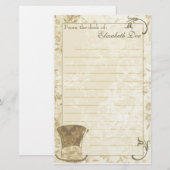 Stationery 'Antiek top-hoed' Briefpapier (Voorkant / Achterkant)