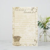 Stationery 'Antiek top-hoed' Briefpapier (Staand voorkant)