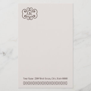 Stationery Basic P/ Champagne Color Monogram Briefpapier