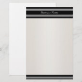 Stationery Black Cream White Briefpapier (Voorkant / Achterkant)