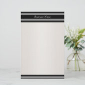 Stationery Black Cream White Briefpapier (Staand voorkant)